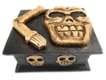 Crossbones Keepsake Treasure Box Chest 7" - Skull Decor | #kng21053