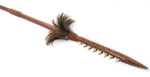 Hawaiian Koa Spear 60" w/ 16 Shark Teeth & Brown Feathers | #koa37b