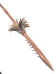 Hawaiian Koa Spear 60" w/ 16 Shark Teeth & Brown Feathers | #koa37b