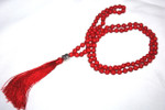 Tassel Necklace Red Beads Buddha Silver Tone Jewelry | #cik3604r