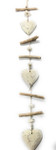 Driftwood Garland Hearts w/ White Stone 40" White - Cottage Accents | #lis31006100w