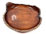 Carved Wood Bowl Designer - Tamarin 14" Stained | #lpu04s