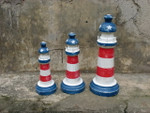 Set of 3 Lighthouses 9", 8" & 7"- Americana Flag Decor - USA | #ort17084