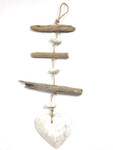 Driftwood Garland w/ Heart 20" White - Love | #lis3100650w