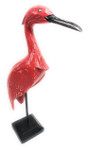 Decorative Wooden Heron Bird 14" - Red Rustic Coastal Decor | #ort1705034r