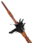 Koa Spear 32 inch w/ Shark Teeth & Black Feathers | #koa38P