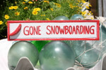 Gone Snowboarding 12" Sign - Rustic Coastal Decorative Blue | #Ort1703330r