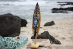 Surfboard w/ Stand Splashing Dolphins Design 8" - Trophy | #lea02d20