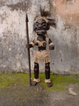 Female Primitive Tiki Warrior Chief w/ Spear 28" - Tribal Art | #lge2400270