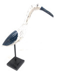 Decorative Egret Bird 14" - Rustic Blue Wooden | #ort1705234b