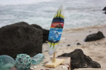 Surfboard w/ Stand Dolphins In Shorebreak Design 12" - Trophy | #lea03e30