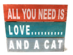 All You Need is Love... And A Cat Beach Sign on Wood Planks 12" X 9.5" | #nik3212