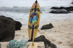 Surfboard w/ Stand Palms & Plumeria Design 16" - Trophy | #lea04f40