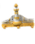 Lighthouse Hanger 12" w/ 3 Pegs - Rustic Yellow Nautical Accent | #ort1700528y