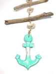 Driftwood Garland w/ Anchor 20" Turquoise - Rustic Cottage Accents | #lis3101150b