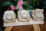 3 Wise Monkeys Hear Speak See No Evil 8" Hand Carved | #rum01