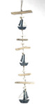 Driftwood Garland Boat w/ White Stone 40" Blue | #lis31012100b