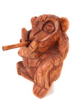 Monkey Carved 4.5" Smoking No Smoking Bad Monkey Business | #raw01