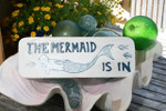 The Mermaid Is In Sign 14" - Beach Style Decor | #ort1706335