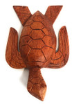 Carved Hawaiian Turtle Honu 8" Stained - Hand Carved | #raw0320