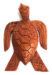 Carved Hawaiian Turtle Honu 8" Stained - Hand Carved | #raw0320