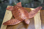 Carved Hawaiian Sea Turtle Honu 6 in Stained - Hand Carved | #raw0415