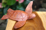 Carved Hawaiian Sea Turtle Honu 6 in Stained - Hand Carved | #raw0415