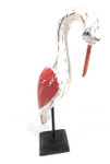 Decorative Egret Bird 14" Wooden - Rustic Red Nautical Accent | #ort1704934r