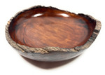 Carved Wood Bowl Designer - Tamarin 12" Stained | #lpu03s