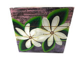 Tiare Flower Painting on Wood Planks 12" X 12" Rustic Wall Decor | #zon07j