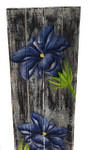 Gentian Flower Painting on Wood Planks 40" X 8" Rustic Wall Decor | #zon08e