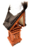 Traditional Balinese Lantern 24" w/ Coconut Husk Roof & Carved Siding | #tks05