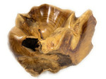 Unique Teak Root Bowl w/ Carved Koi Fish 15" X 13" X 10" - Centerpiece | #cin02g
