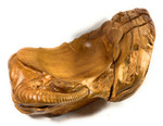 Unique Teak Root Bowl with Carved Elephant 22 in X 18 in X 12 in - Centerpiece | #cin05g