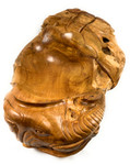 Unique Teak Root Bowl with Carved Elephant 22 in X 18 in X 12 in - Centerpiece | #cin05g