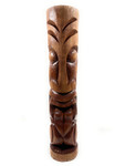 Maori Outdoor Tiki Totem 40" - Happy Tiki Natural Finish | #lbj3049100