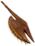 Ultimate Single Axe Shredder Fijian Club 40 inch w/ 13 Shark Teeth - Acacia Koa Wood - War Club | #bla6059100st