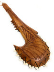 Fijian Ceremonial Artifact Hand Club 24 in Tribal Carving 13 Bull Teeth | #bla606660st