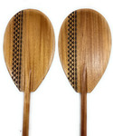 Pair of Koa Paddles 60 inches with Custom Etching Tribal Steersman - Made In Hawaii | #koa999duo