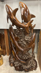 Exquisite Statue Swimming Shark Galore 64 inches - Premium Heart Of Monkeypod | #dal18
