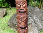 Premium Love & Prosperity Tiki Mask 40 inch - Brown Hand Carved | #rtg1010100b