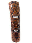 Premium Love & Prosperity Tiki Mask 40 inch - Brown Hand Carved | #rtg1010100b