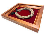 Feather Lei Natural Goose with Dove Tail in Premium Solid Koa Shadow box  15 in X 17 in - Made In Hawaii | #koasb31