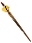 Intimidating Koa Sword with Sailfish Bill 44 in - Yellow/Black Feathers Hawaiian Art | #koasw008