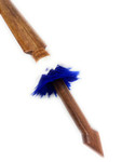 Koa Sword with Sailfish Bill 39 in - White/Blue Feathers Hawaiian Art | #koasw009