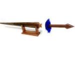 Koa Sword with Sailfish Bill 39 in - White/Blue Feathers Hawaiian Art | #koasw009