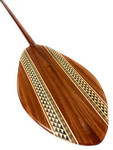 Tear Drop Outrigger Koa Canoe Paddle with Inlay 60 inch Etched Steersman | #koam017tr