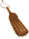 Tiki Paddle Fijian Club 16 inch w/ Fossil Shark Teeth - Decorative Club | #bla604840st