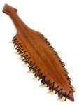 Hawaiian Koa Lei O Mano 21 inch  Fossilized Shark Teeth with Diamond Tip | #koa15952