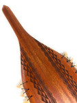 Hawaiian Koa Lei O Mano 19 in  w/ Fossilized Shark Teeth Custom Etching with Diamond Tip | #koa15953